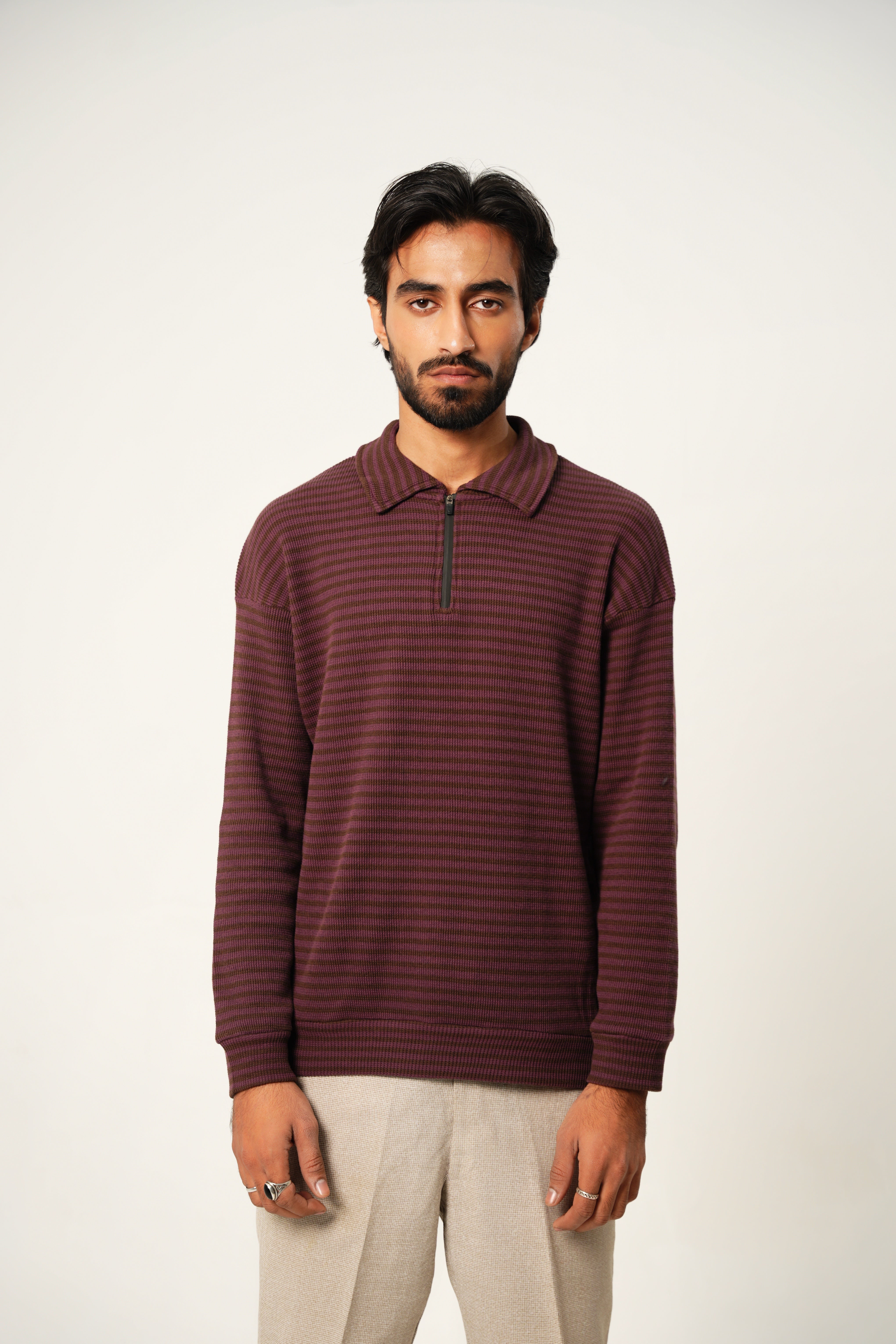 Burgandy Winter Polo with Zip