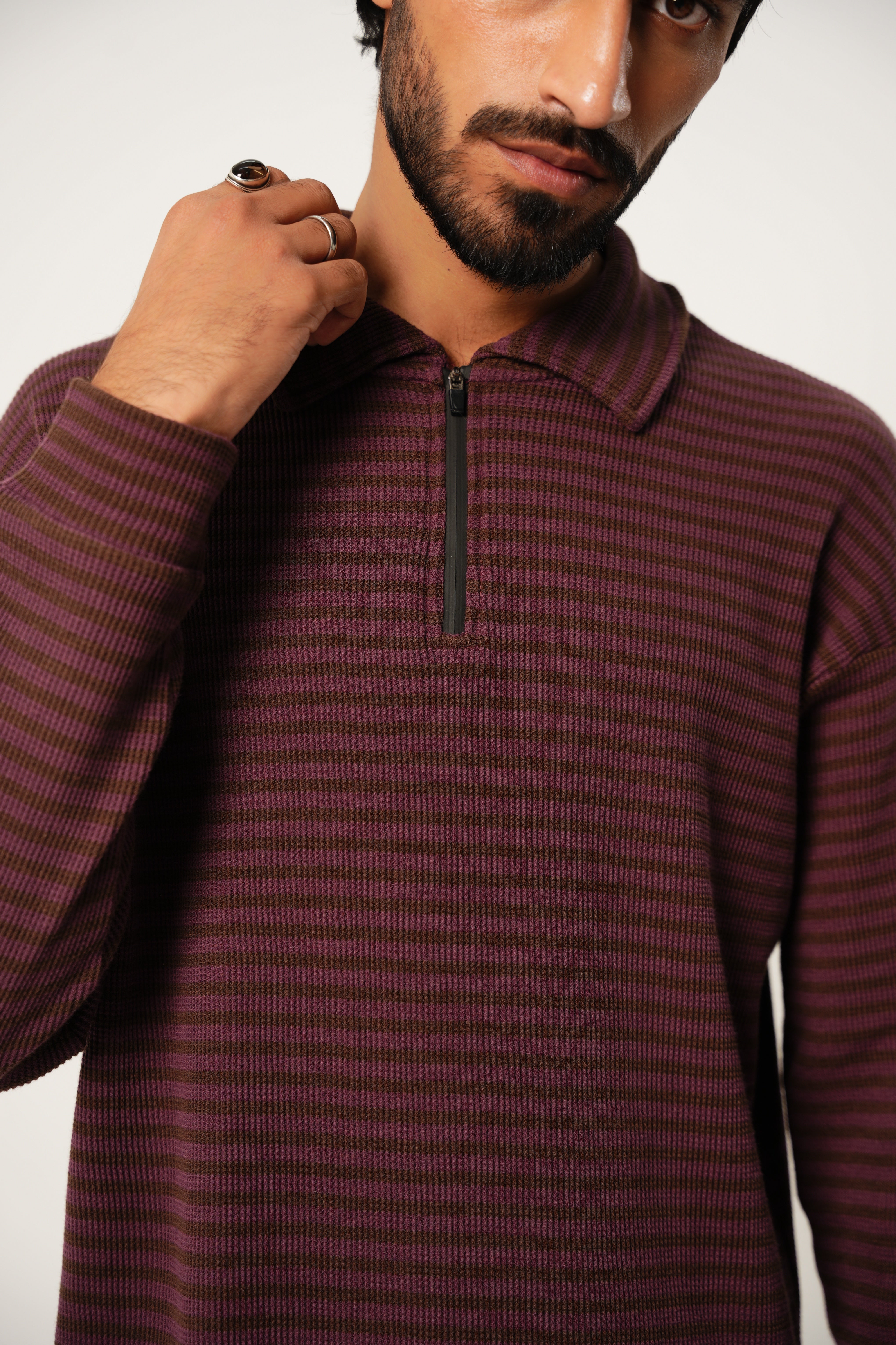 Burgandy Winter Polo with Zip