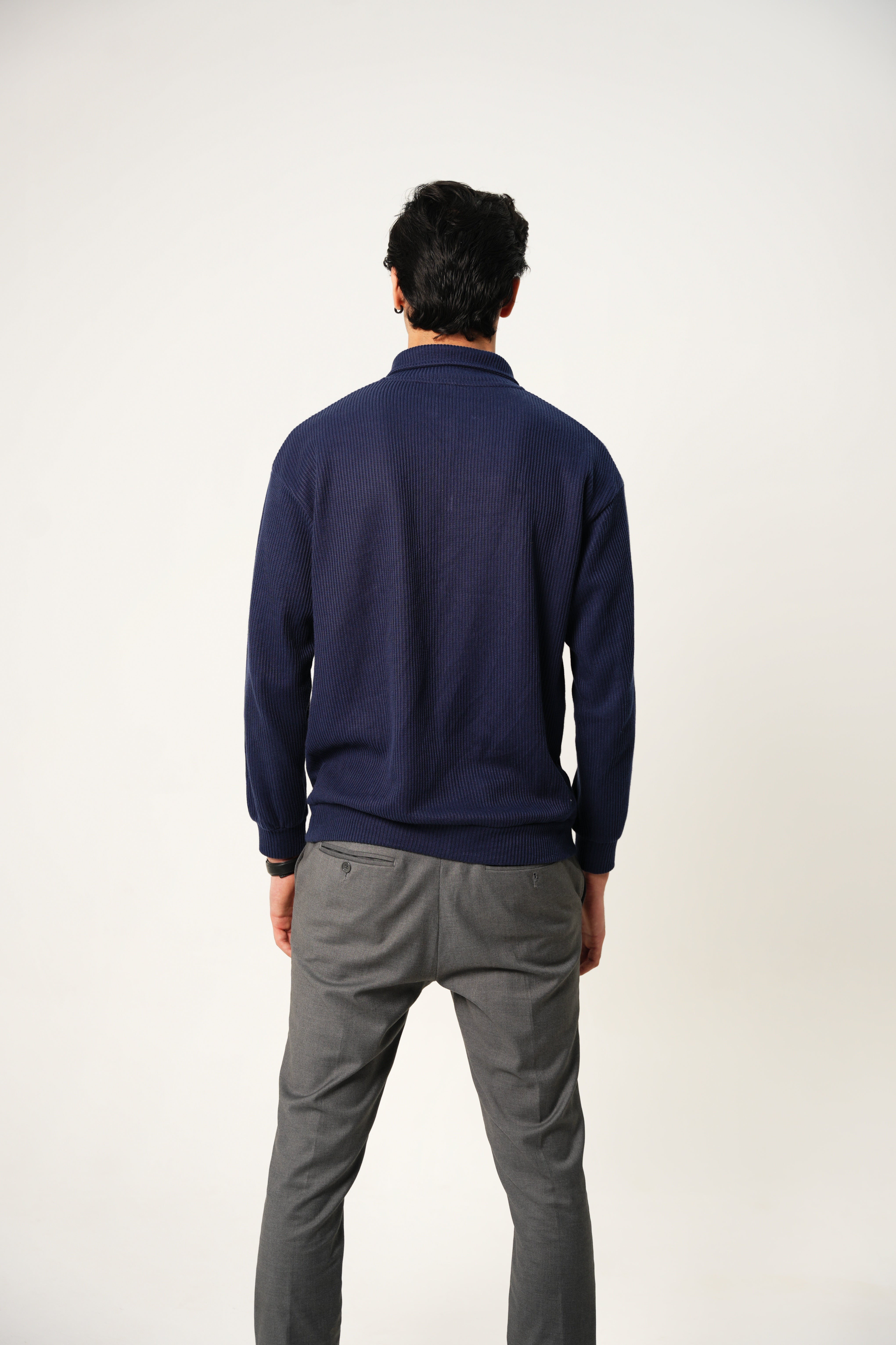 Navy Winter Polo with Zip