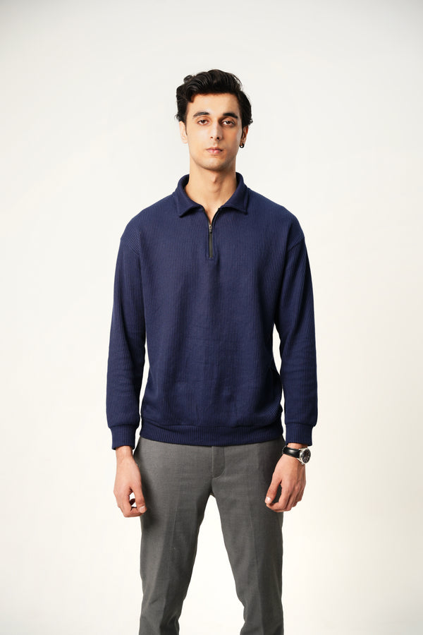 Navy Winter Quarter Zipper