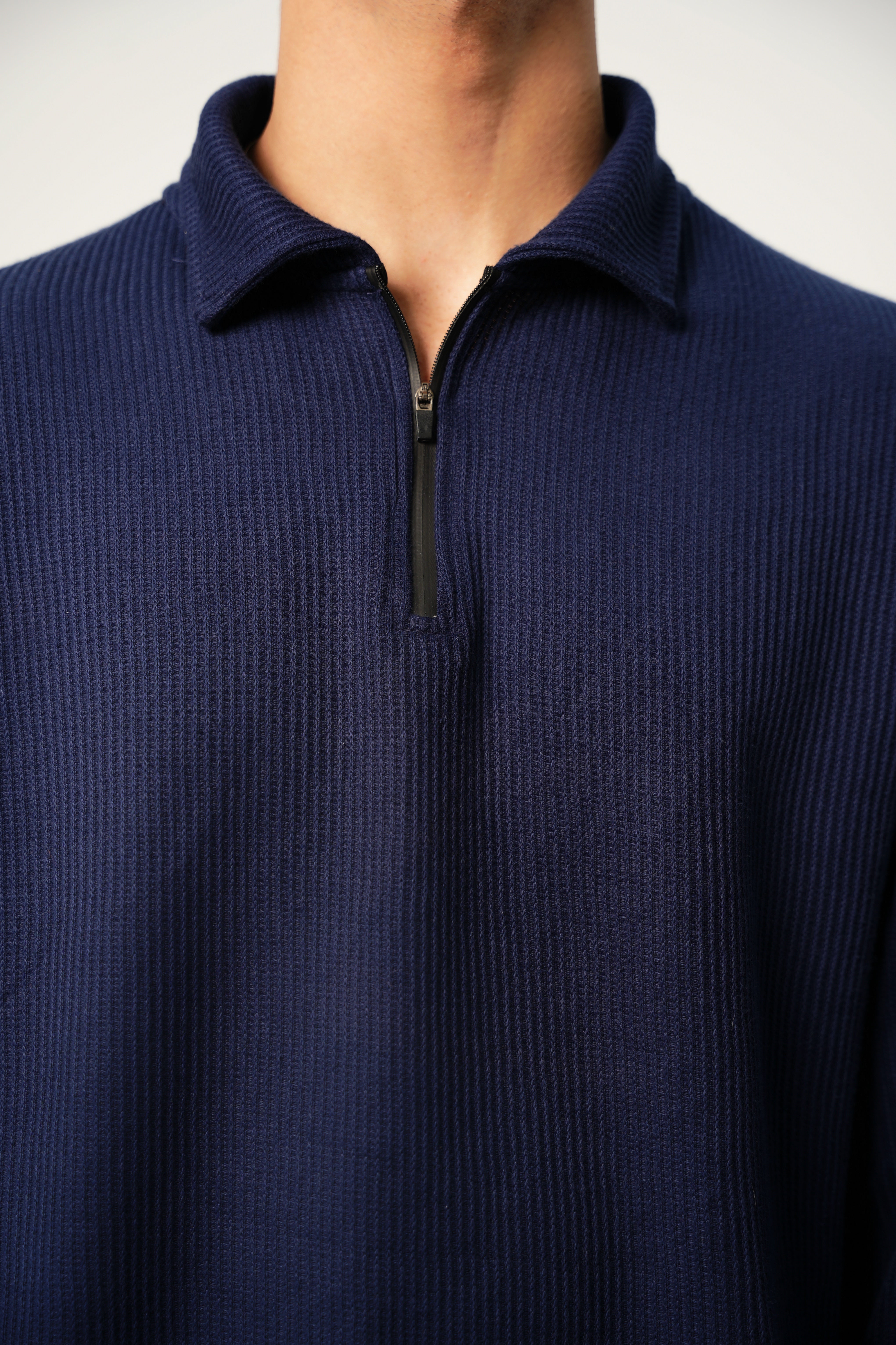 Navy Winter Polo with Zip